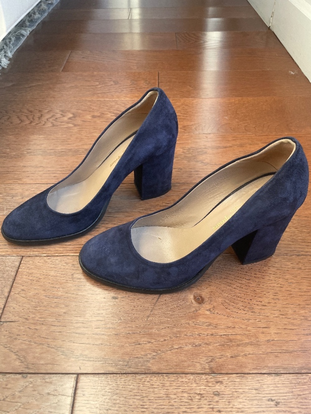 Michele Lopriore navy suede heels, 38